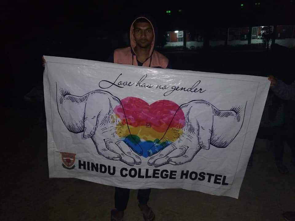 The hostel union modified the ceremony by using new posters.