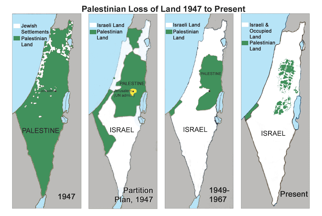 The partition of West Bank as per the Oslo Accords II in 1995. Credits: Vox