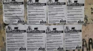 AISA put up posters across the University asking PM Modi certain questions.