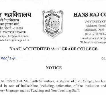 Hansraj College suspension row: Parth Srivastava moves to Delhi High Court alleging selective targeting after 29/30 suspensions revoked