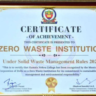 Kamala Nehru College Earns DU’s First ‘Zero-Waste Institution’ Recognition