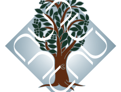 The AUD logo with a bodhi tree motif.