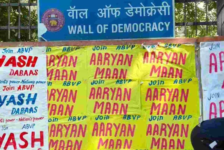 Wall of Democracy at the University of Delhi for DUSU