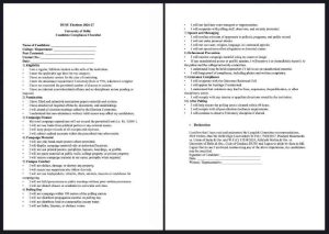 A document with the Candidate Checklist issued by the University of Delhi for DUSU Elections 2026–27.