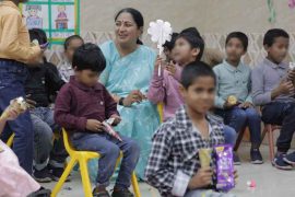 Chief Minister Rekha Gupta at a rehabilitation centre.