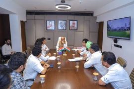 Delhi Education Minister Ashish Sood in a meeting with PG owners