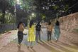 After dark, the street is walked together