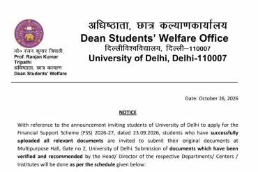 DU announces Document Submission Schedule for FSS